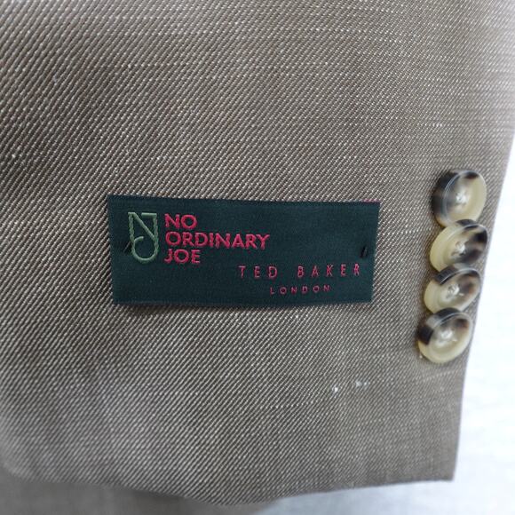 Ted Baker No Ordinary Joe Men’s Blazer 40R Tan Wool Linen- Joy SPJ - Picture 7 of 13